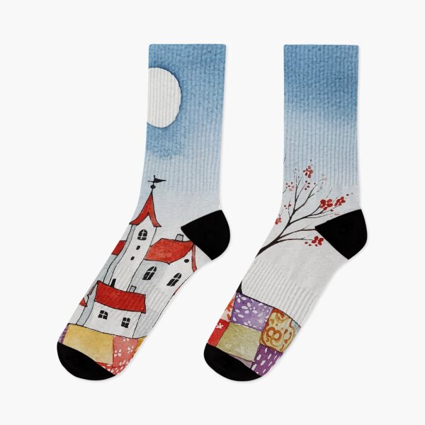 Item preview,  Village on a hill designed and sold by Design4uStudio.