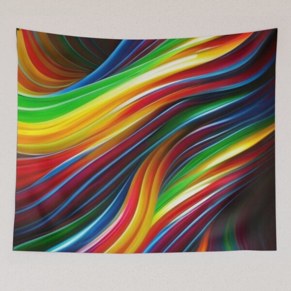 Item preview, logo, picture, illustration, graphics, Texture of neon stripes of multi-colored joy., conceptual art, painting, vivid, dark fantasy multicolor designed and sold by gulka8.