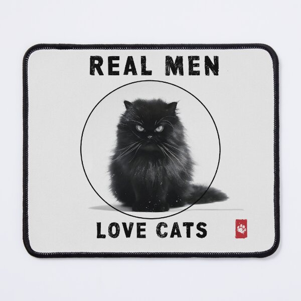 Item preview, Real Men Love Cats – Brutalist Cat Art designed and sold by EdgeDrip.