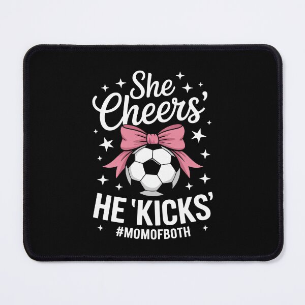 Item preview, She Cheers He Kicks Mom Of Both Cheer And Soccer Mom 3 designed and sold by lilLilaBatArt.