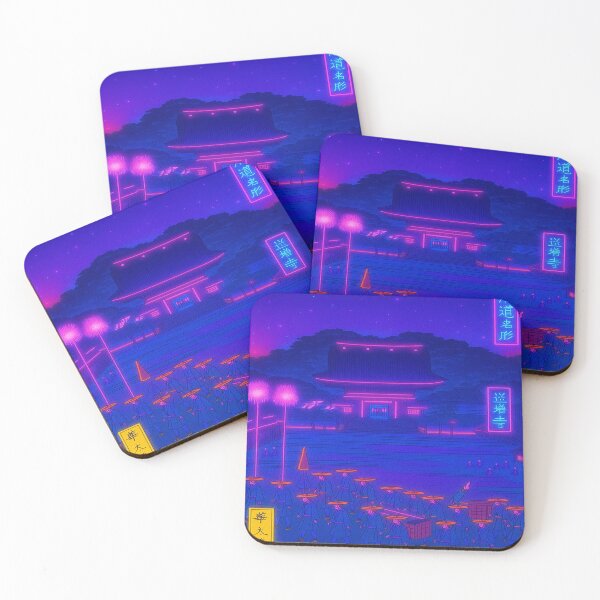 Item preview, Neon Ukiyo-e Procession: Zojo-ji Temple Nightscape designed and sold by Neo-Ukiyo-Wave.