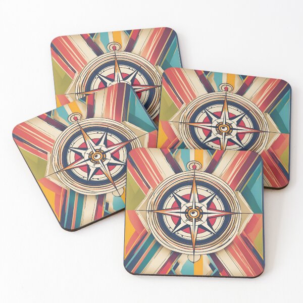Item preview, Abstract compass – Geometric design in bold colors for adventure and orientation designed and sold by Spreesnake Design .