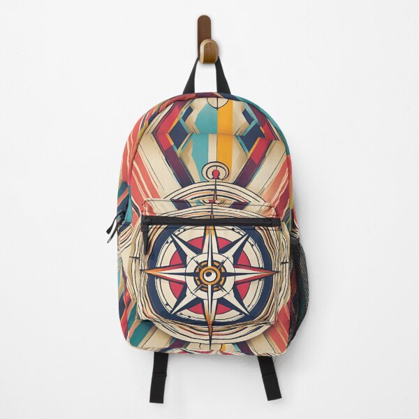 Item preview, Abstract compass – Geometric design in bold colors for adventure and orientation designed and sold by Spreesnake Design .