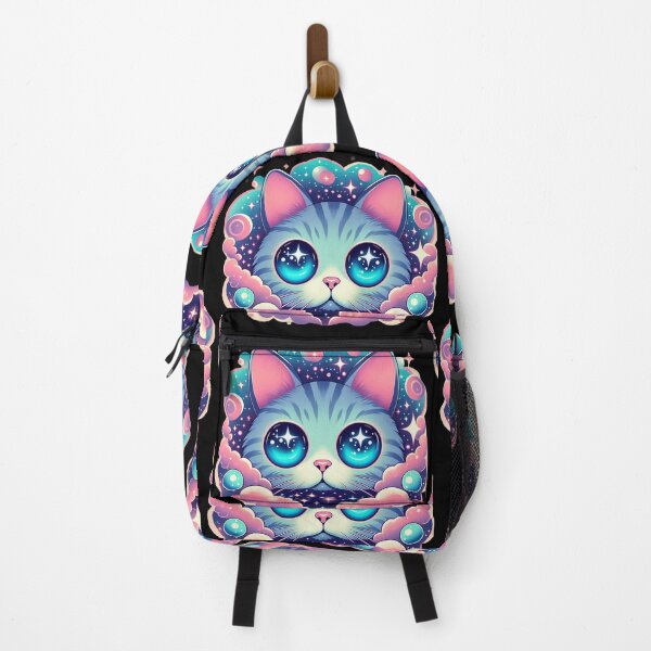 Item preview, Star-Eyed Cat Sticker – Cosmic Feline with Galaxy Gaze designed and sold by Meta Mirage .
