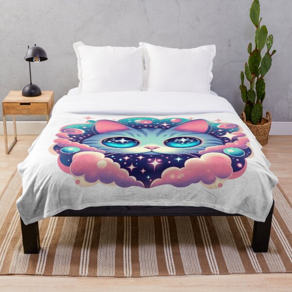 Item preview, Star-Eyed Cat Sticker – Cosmic Feline with Galaxy Gaze designed and sold by Meta Mirage .