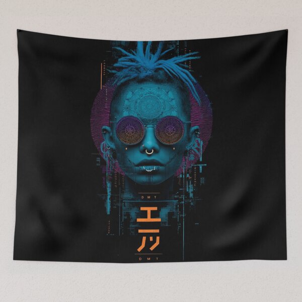 Item preview, Cyberpunk Neon Oracle – Techno Vision designed and sold by DarkSpaceVibes.