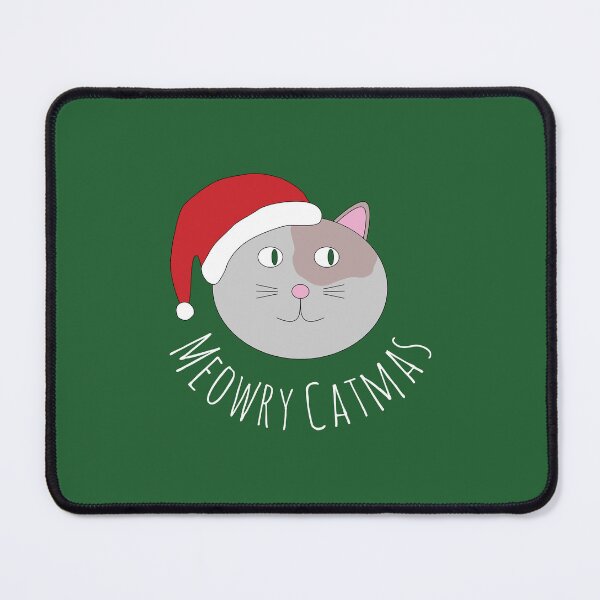 Item preview, Meowry Catmas | White on Green designed and sold by annemyne.
