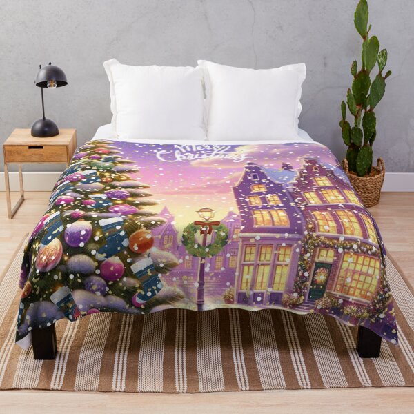 Item preview, Magical Amsterdam in the Snow – Dutch Christmas City Scene with Canals and Tree Lights designed and sold by Sugar Wisdom .