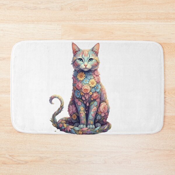 Item preview, Floral Cat Art – Elegant Cat Made of Flowers | Botanical Animal Illustration designed and sold by RBToper.