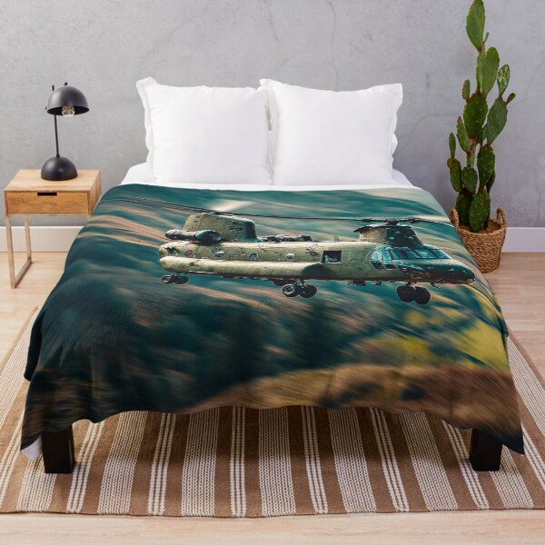Item preview, Boeing Chinook Passing Over the Countryside Below at Dawn designed and sold by Skyframe Aviation.
