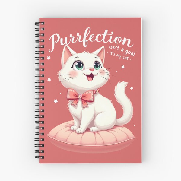 Item preview, Purrfection Cute Cat Pillow Illustration designed and sold by TroyTheTerrific.