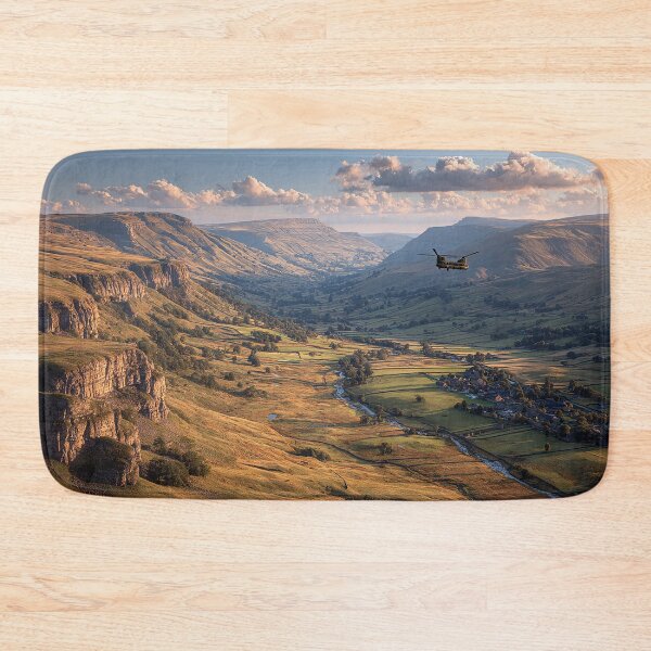 Item preview, Heavy Lift Chinook Gliding Over the British Hills in Calm Weather designed and sold by Skyframe Aviation.