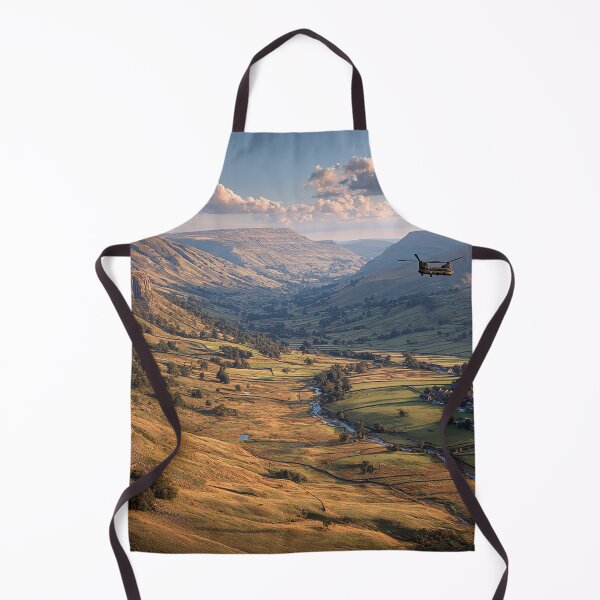 Item preview, Heavy Lift Chinook Gliding Over the British Hills in Calm Weather designed and sold by Skyframe Aviation.