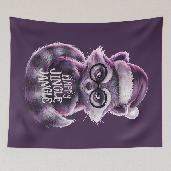 Item preview, Happy Jingle Jangle Mischievous Raccoon Christmas designed and sold by SolaoLab.