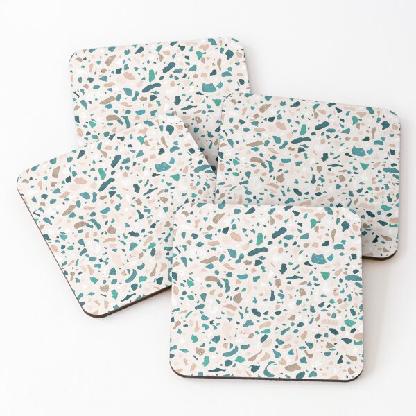 Item preview, Terrazzo Memphis beige turquoise brown white designed and sold by Sylvain Combe.