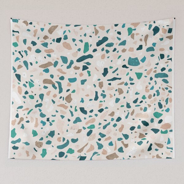 Item preview, Terrazzo Memphis beige turquoise brown white designed and sold by Sylvain Combe.