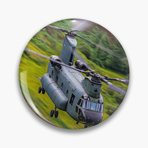 Item preview, Royal Air Force Chinook Gliding Over the English Horizon Above Rolling Hills designed and sold by Skyframe Aviation.