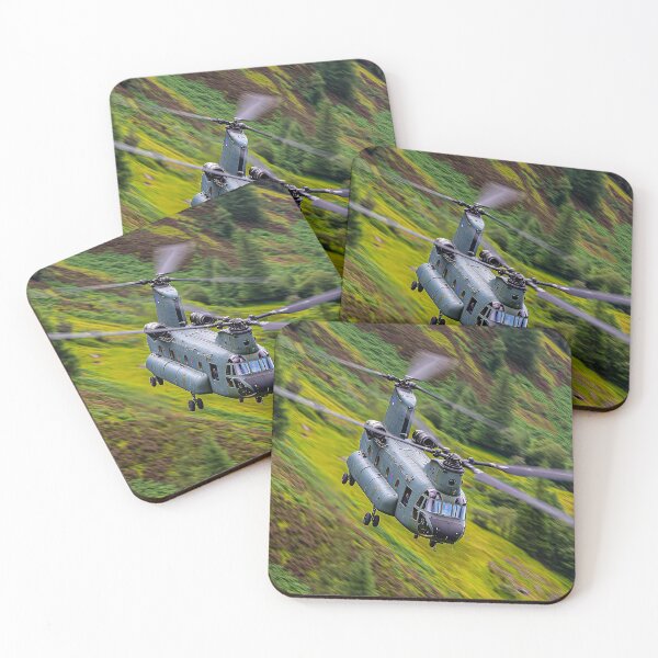 Item preview, Royal Air Force Chinook Gliding Over the English Horizon Above Rolling Hills designed and sold by Skyframe Aviation.