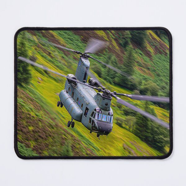 Item preview, Royal Air Force Chinook Gliding Over the English Horizon Above Rolling Hills designed and sold by Skyframe Aviation.