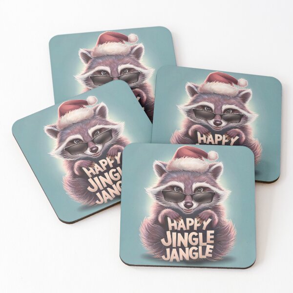 Item preview, Happy Jingle Jangle Sly Raccoon Christmas designed and sold by SolaoLab.