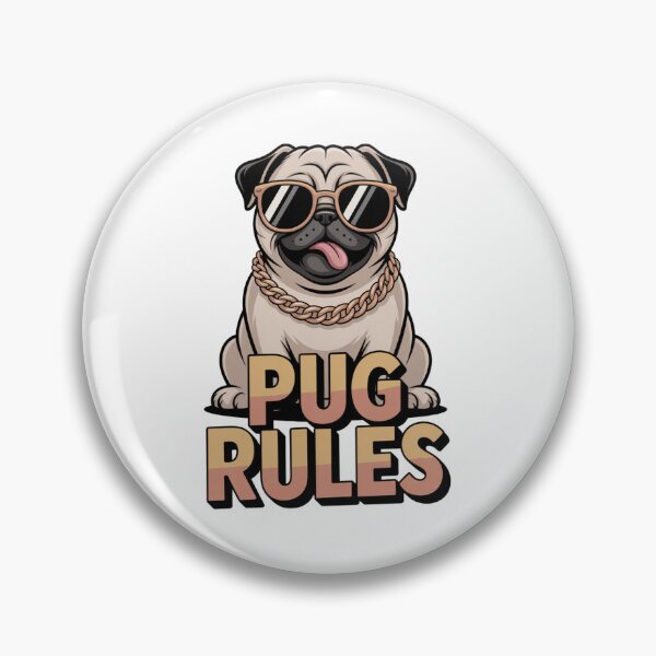Item preview, Pug Rules - Cool Dog Vibes designed and sold by SilexStudio.