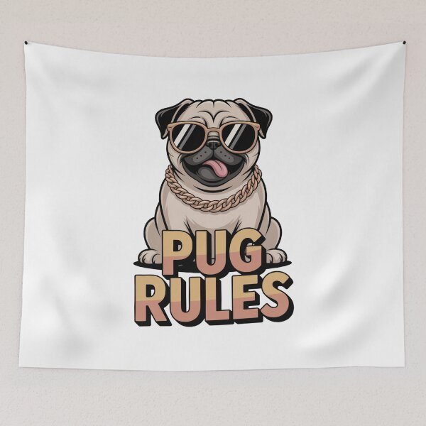 Item preview, Pug Rules - Cool Dog Vibes designed and sold by SilexStudio.
