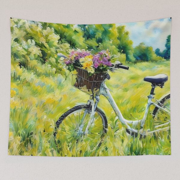 Artikelvorschau, Fahrradkorb mit Blumen entworfen und verkauft von tomorrowsart.