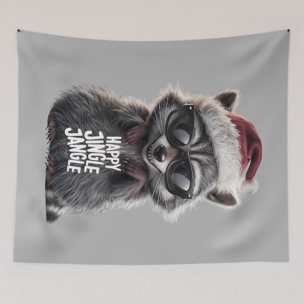 Item preview,  Happy Jingle Jangle Funny Raccoon Christmas designed and sold by SolaoLab.