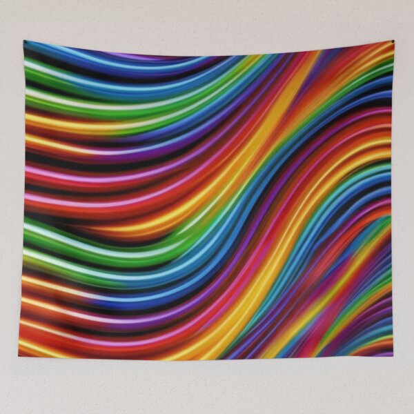 Item preview, logo, picture, illustration, graphics, Texture of neon stripes of multi-colored joy., conceptual art, painting, vivid, dark fantasy multicolor designed and sold by gulka8.