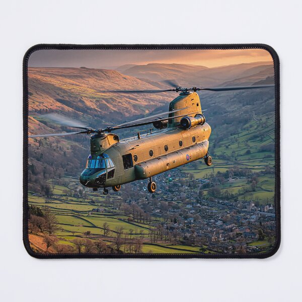 Item preview, British Chinook Over Gentle Hillsides at Dawn designed and sold by Skyframe Aviation.