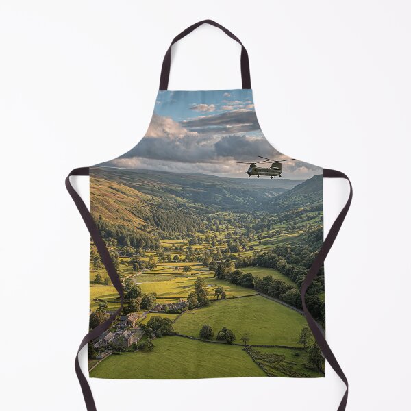 Item preview, Military Chinook Gliding Over Green Valleys on Patrol designed and sold by Skyframe Aviation.