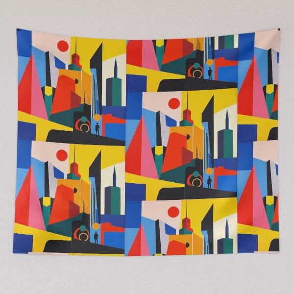 Item preview, Geometric Cityscape: Abstract Urban Dreams designed and sold by TwoDotsStudio.