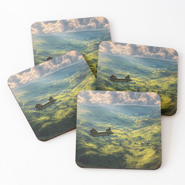 Item preview, Boeing Chinook Cruising Over the Rural Landscape in Golden Light designed and sold by Skyframe Aviation.