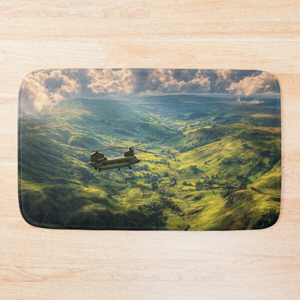 Item preview, Boeing Chinook Cruising Over the Rural Landscape in Golden Light designed and sold by Skyframe Aviation.