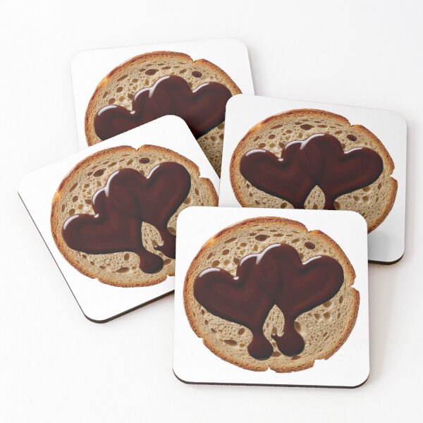 Item preview, Sweet Heart Toast with Melting Chocolate | Cozy Love Food Art designed and sold by MCT-GALLERY.