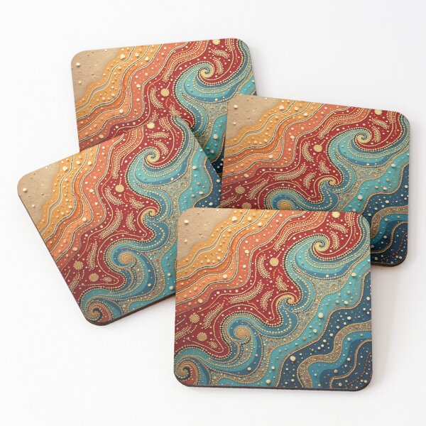 Item preview, Aboriginal Inspired Dot Art - Serenity Of Lava And Ocean designed and sold by GrinGalore.