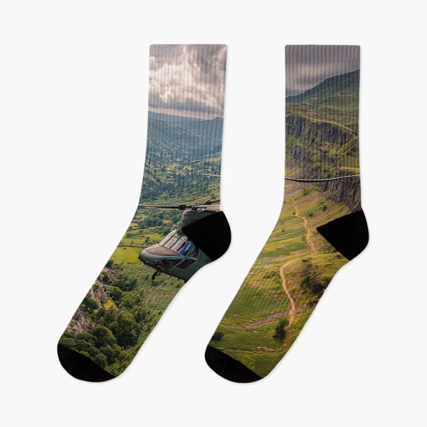 Item preview, Royal Air Force Chinook Flying Above the British Hills Over Tranquil Fields designed and sold by Skyframe Aviation.