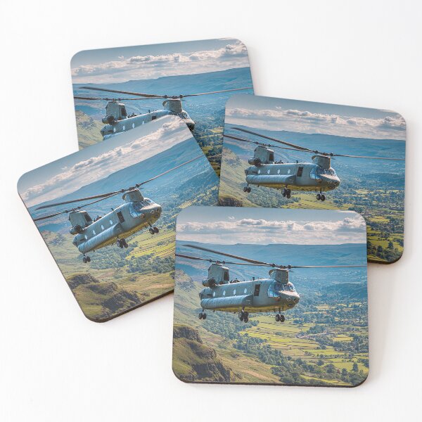 Item preview, Heavy Lift Chinook Soaring Across Farmland Below Above Rolling Hills designed and sold by Skyframe Aviation.