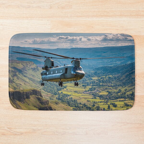 Item preview, Heavy Lift Chinook Soaring Across Farmland Below Above Rolling Hills designed and sold by Skyframe Aviation.
