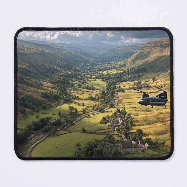 Item preview, The Chinook Helicopter Over the Scenic Landscape Above Rolling Hills designed and sold by Skyframe Aviation.