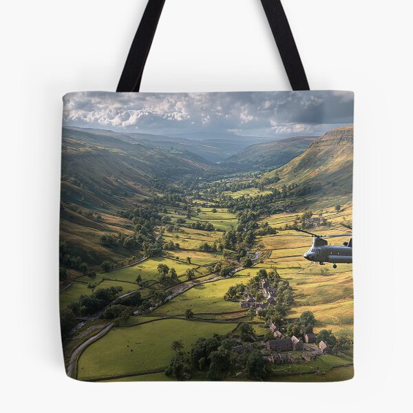 Item preview, The Chinook Helicopter Over the Scenic Landscape Above Rolling Hills designed and sold by Skyframe Aviation.