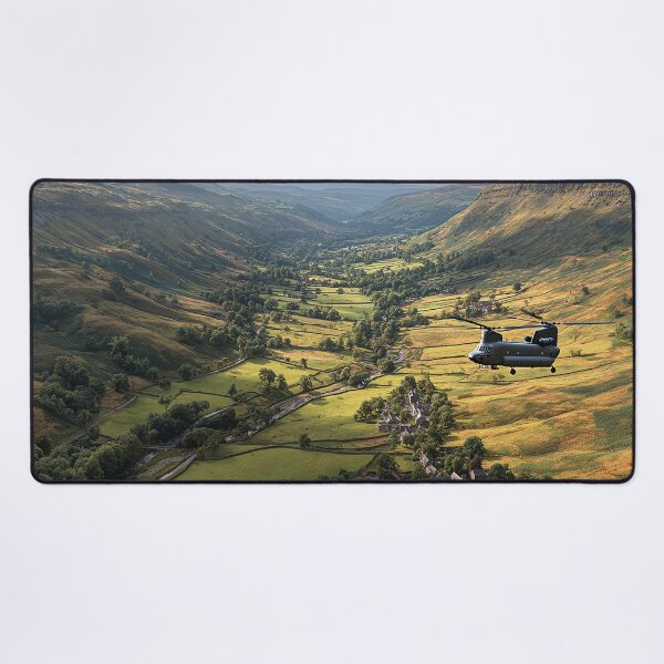 Item preview, The Chinook Helicopter Over the Scenic Landscape Above Rolling Hills designed and sold by Skyframe Aviation.