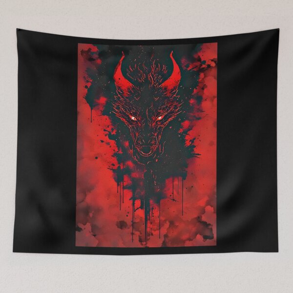 Item preview, Bleeding Shadow Wolf | Red Grunge Nightmare Art designed and sold by Neer arts.