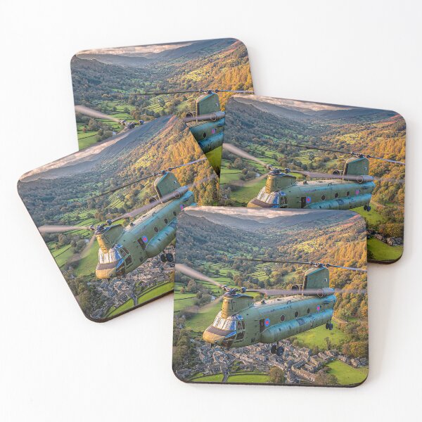 Item preview, Military Chinook Flying Above the Scenic Landscape Under Clear Skies designed and sold by Skyframe Aviation.