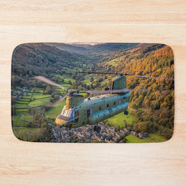Item preview, Military Chinook Flying Above the Scenic Landscape Under Clear Skies designed and sold by Skyframe Aviation.