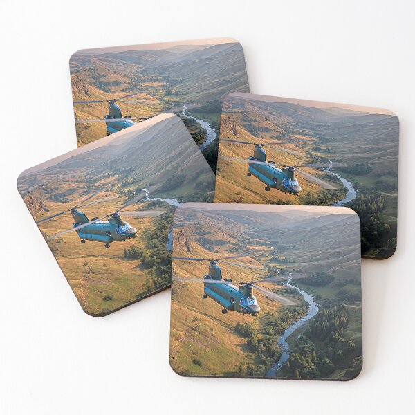 Item preview, Boeing Chinook Cruising Over the British Hills in Calm Weather designed and sold by Skyframe Aviation.