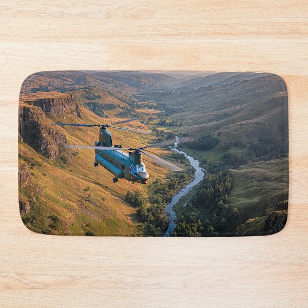 Item preview, Boeing Chinook Cruising Over the British Hills in Calm Weather designed and sold by Skyframe Aviation.