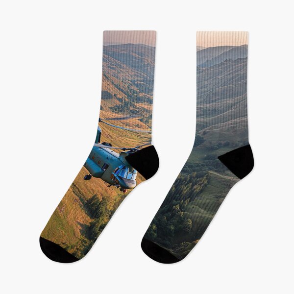 Item preview, Boeing Chinook Cruising Over the British Hills in Calm Weather designed and sold by Skyframe Aviation.