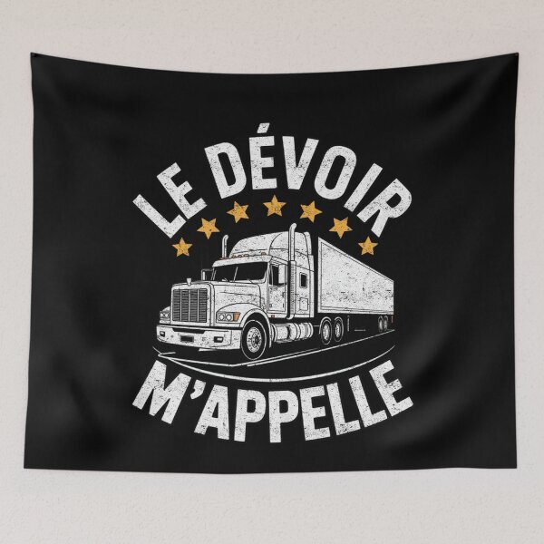 Item preview, Le Devoir M’Appelle Duty Calls Funny French Trucker Design designed and sold by FreshVibe Prints.