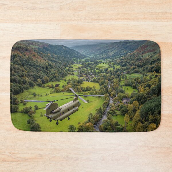 Item preview, Military Chinook Passing Over Quiet Rural England Over Tranquil Fields designed and sold by Skyframe Aviation.